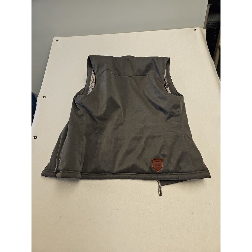Cabela's Primaloft Winter Vest Sherpa Lined Petite Small Women Gray Full Zip - Picture 9 of 10